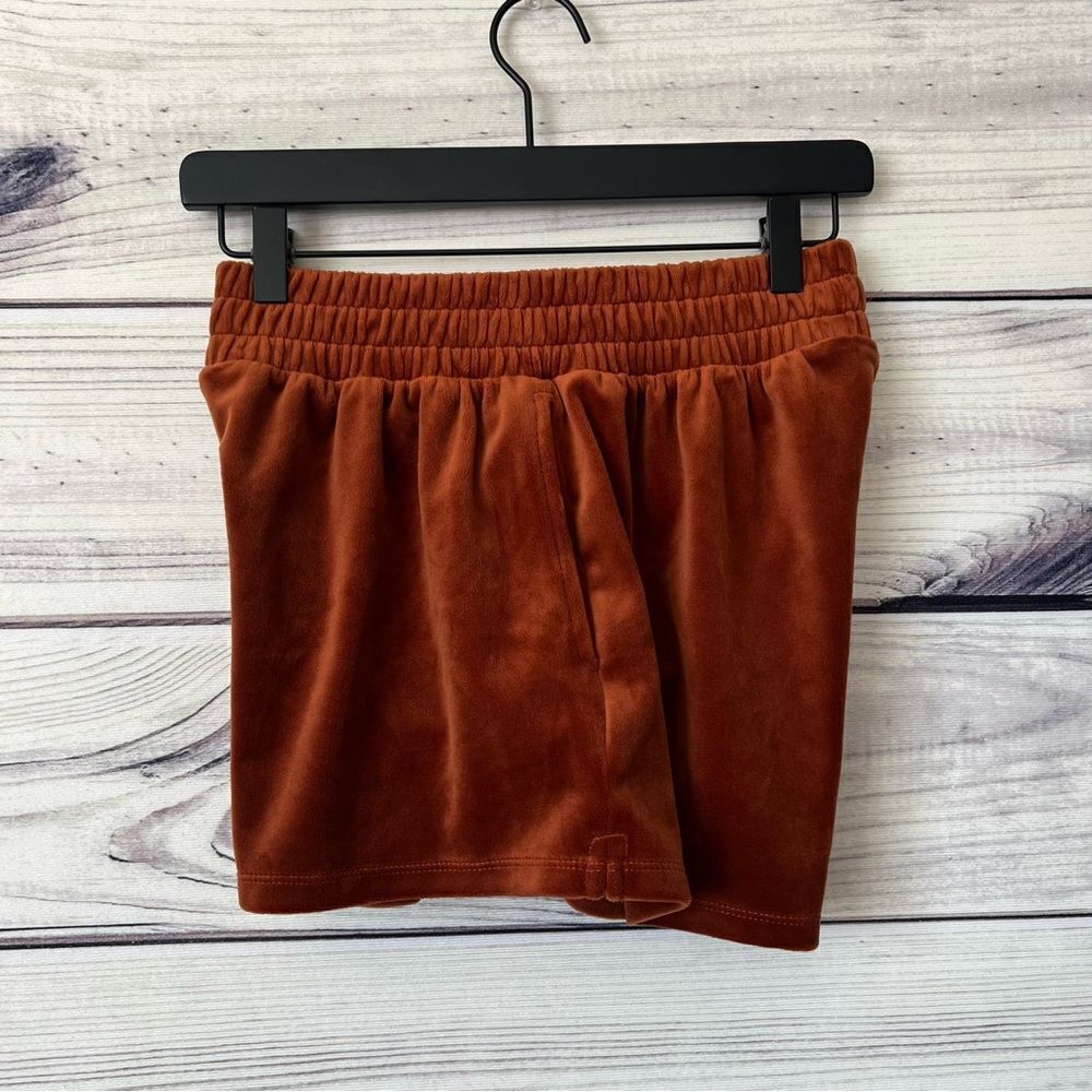 Forever 21 Velour Burnt Orange Soft Comfy High Waist Shorts - Picture 7 of 9
